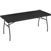 Amazon Basics, Tavolo pieghevole rettangolare da 1,8 m, con maniglia per il trasporto, per interni ed esterni, portatile, leggero, da viaggio, picnic, campeggio, nero, 182 x 75 x 73 cm