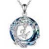 YFN Collana di iniziali in argento 925 Ciondolo di lettera M Albero della Vita Gioielli Regalo per Donne Madre