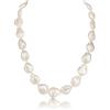 PERORNO Collana Keshi con Perle Coltivate Barocche Naturali 12 mm, Argento Sterling 925, Design Unico e Raffinato