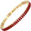 RIZILIA Bracciale Tennis Donna Not-Your-Basic con Zirconi Rossi 3mm Taglio Princess in Oro Giallo 14K, Base 16,5cm + Estensori 1,5/2,5cm fino a 18-19cm, Confezione Regalo inclusa