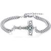 REDSUN Bracciale con martello di Thor, S925, in argento Sterling con ciondolo vichingo, Mjölnir, 7 + 2 pollici, in acciaio inox, regolabile, regalo vichingo, gioiello celtico, per donna, uomo, unisex