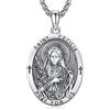 ADMETUS Medaglia sacra in argento Sterling 925 | Collana amuleto sacro con ciondolo protettivo gioielli per uomo con catena Rolo da 2,5mm 22+2, Argento sterling, Nessuna pietra preziosa