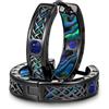 Odinstone Orecchini Uomo Cerchio Orecchino Viking Uomo Argento 925 Nero Blu Celtico Vichinghi Rune Orecchini Gioielli Nordici per Donna Ipoallergenico Orecchino