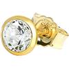 NKlaus orecchino singolo a perno 5,0mm oro giallo 333 8 carati uomo orecchino cristallo zircone bianco 1763
