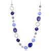BULINLIN Collana lunga in argento con perline per le donne, collana a catena fatta a mano con perline di cristallo per gioielli di moda regali, Resina Perla Cristallo