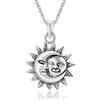 AeraVida Collana con ciondolo a forma di sole e luna celesti, in argento Sterling 925, Metallo