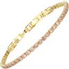 RIZILIA Bracciale Tennis Donna Minimalista o di Tendenza - CZ Zirconi Taglio Rotondo/Marquise/Princess Multicolore, Placcato Oro 14K, 16,5cm + Estensore 1,5/2,5cm (Fino a 18-19cm), Confezione Regalo