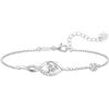 LOUISA SECRET Bracciale Donna Moissanite,Simbolo Cuore Infinito con Brillantini,Gioielli da Lei Rivestimento Rodio,Regalo per San Valentino,Compleanno,Festa della Mamma