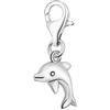 Quiges Donna Charm Ciondolo Argento Delfino per Bracciali e Accessori