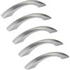 SOTECH 5 pezzi Maniglie per mobili ZOE Interasse fori (BA) 128 mm acciaio inox look opaco Maniglie per cassetti Maniglie ad arco