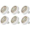 QUARKZMAN 6Pz Rotelle Box Doccia 22mm x 7mm Passo 2mm, Cuscinetti Box Doccia in Nylon Ruote di Ricambio Puleggia per Cassetti Guide per Porte Scorrevoli Bianco, M6 x 10mm Filettatura