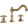 Weirun Rubinetto miscelatore vintage a 3 fori per lavabo a doppia maniglia diffuso per lavandino bagno rubinetto per vasca da bagno, montaggio su piano, 8 pollici, 2 maniglie, 3 fori, rubinetto per vasca da