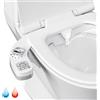 Couleeur Attacco Bidet per WC UK, Bidet Non-Elettrico con Acqua Calda e Fredda con Doppio Ugello Autopulente (Lavaggio Frontale e Posteriore), Pressione dell'Acqua Regolabile Attacco Ultra-Sottile per