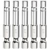 QUARKZMAN 5pz H5,0 Punte per Cacciavite Testa Esagonali 5,0mm Punta Piatta Metrica 1/4 Attacco Esagonale 50mm (2) Chiave a Bussola Cacciavite Elettrico Cromato Punta Magnetica Lunga