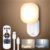 BrightWish Luce LED Sensore di Movimento Ricaricabile USB, lampade da muro Senza Corrente,5000mAh Batterie,3000K 4500K 6000K, Luci Sensore Interno avec Télécommandepour Salle de Cave Couloir Garage Escaliers