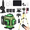Telituny Livella laser a croce con 16 linee,portata di 30 m, autolivellante 4 x 360° con treppiede, ideale per cantieri edili interni, con batterie da 3x3600 mAh.