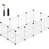 SONGMICS Recinto per Animali con Fondo, Recinzione per Animali di Piccola Taglia, Gabbia in Plastica da Interno per Criceti Conigli Ricci Porcellini d'India, 143 x 73 x 46 cm, Bianco LPC02W