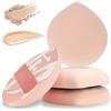 Mozeat Lens 4 spugnette coreane per trucco, morbide spugnette per trucco a goccia, per cipria, spugnette per trucco viso, spugnette per fondotinta, correttore, crema liquida e cipria, adatte ai principianti,