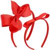 Dzxin Fasce per Capelli con Fiocco Rosso, 2 PCS Fasce per Capelli Retrò per Ragazze, Cerchietto con Fiocco per Bambini Ragazze Copricapo Trucco per Feste di Cosplay Animazione