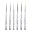 JCKD 6 Pezzi Pennelli per Unghie, Pennelli Nail Art Professionali, Pennello Nail Art Punta Sottile, Nail Art Pennelli Set per Disegnare Linee Fini, per Gel UV Disegno Strumenti Manicure (Bianco)