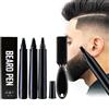 Cutiolly Penna per Barba Uomo,Kit Matita Riempitiva per Barba da Uomo,3pcsPenna per Riempimento Barba,Beard Filling Pen,Riempimento Barba Impermeabile,Matita per Barba e Pennello per Barba,Nero
