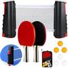 TOSUTO Set di racchette da ping pong,2 Racchette,6 Palline,Rete Estensibile e Borsa da Trasporto,Ping Pong Set da Tavolo Portatile per Principianti ed Esperti,Ideale per Gioco Indoor e Outdoor