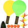 Chennyfun Set da Racchette da Spiaggia, 2 Racchettoni da Spiaggia in Legno con 4 Palline & 6 Palla Piumata e Borsa, Gioco Estivi all'Aperto per Mare Giardino, Beach Rackets Pool Party per Bambini Adulti
