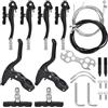 Colexy Kit di Freni Bici, Set di Freni per Bicicletta con Coppie di Freni, Cavi Freno Anteriori e Posteriori, Leve Freno, Set V- Brake, Accessori Montaggio Completi per Mountain Bike e Bici da Strada (Nero)