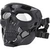 AOUTACC Maschera protettiva integrale per softair, regolabile, tattica, per paintball, giochi di guerra, Halloween, cosplay, feste in costume (nero)