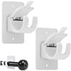Kaizuca Set di 2 Supporti per Bastone Tenda Senza Fori, Supporti Autoadesivi con Viti, Staffe a Morsetto per Tende da Bagno e Soggiorno,Bianco