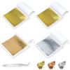 PYSEOSISE Fogli di Foglia Oro, 400 Fogli Foglia Oro Imitazione, Gold Leaf con Pinzetta per Bricolage DIY Unghie Resina Pittura Doratura Decorazione Mobili