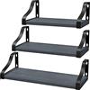 McNory Mensole da Muro, Set di 3 in legno, Mensole Galleggianti da Parete,decorazioni muro, lunghezza 42/36/29 cm per camera da letto/soggiorno/cucina/ufficio a casa, ecc( grigio )