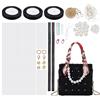 WADORN Kit di Borsette all'Uncinetto per Maglieria Fai-da-Te, Borsa Tessuta A Mano Realizzazione di Fogli di Tela di Plastica A Rete A Punto Croce Set di Borse Artigianali Lavorate A Mano Kit, Nero