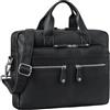 ROYALZ 'Lexington' borsa a tracolla moderna in vera pelle uomo donna medio-grande - borsa piatta in pelle per laptop 13-14,5 pollici da portare a tracolla, Colore:Nevada Marrone