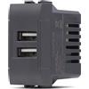MAPAM doppia presa USB tipo A (5V-2A-265V) compatibile LIVING - 821N