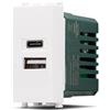 MAPAM doppia presa USB tipo A+C (5V-2,4-240V) compatibile con Vimar Plana GEM-F633BI