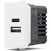 MAPAM doppia presa USB tipo A+C (5V-2,4A-240V) compatibile MATIX - JOY-F533BI
