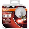 OSRAM NIGHT BREAKER SILVER H7, 100% di luce, lampada da proiettore alogena, 64210NBS-HCB, 12V, auto, duo box (2 lampade)
