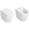 CERAMICA GLOBO - FORTY3 set filomuro 55x36 wc + coprivaso + bidet [bianco opaco] - FN001BO + FOR23BO + FN009BO