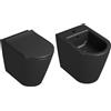 CERAMICA GLOBO - FORTY3 set filomuro 55x36 wc + coprivaso + bidet [nero opaco] - FN001AR + FOR23AR + FN009AR