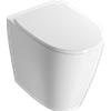 CERAMICA GLOBO - 4ALL wc a terra filomuro 55x37 + coprivaso soft [bianco lucido] - MDC01BI + MDR21BI