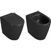 CERAMICA GLOBO - 4ALL set filomuro 55x37 wc + coprivaso + bidet [nero opaco] - MDC01AR + MDR21AR + MDC09AR