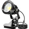 BAIFULAI Faretto LED con Morsetto: Lampada a LED con Cavo da 1,8 m, Spina e Interruttore Manuale, Lampada Esterna Impermeabile con Morsetto per Illuminazione Esterna e Interna