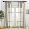 PONY DANCE Tende Salotto con Fettuccia Curtains per Interni con Effetto Lino 2 Pezzi L 140 x A 245 CM Tende Semitrasparenti Moderne per Soggiorno, Taupe