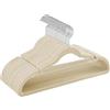 SONGMICS Grucce Appendiabiti in Velluto 30 Pezzi, Antiscivolo, Scanalature su Spalle, Barra per Pantaloni, Gancio Girevole a 360°, Salvaspazio, Spesso 0,6 cm, Largo 43 cm, Beige Sabbia CRF029K03