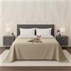 Byour3 - Copriletto PURO COTONE Organico 100% LEGGERO Letto Matrimoniale Singolo Piazza e Mezza Granfoulard Rettangolare Anallergico Telo Arredo Multiuso Copritutto (Beige, Singolo)