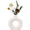 Sawoake Vaso in ceramica a ciambella bianca per moderna decorazione domestica, vasi rotondi opachi per erba della pampa, neutro boho nordico minimalismo stile vasi di fiori (grandi)
