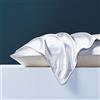 Juwenin Home Federa in seta Charmeuse in 100% seta di gelso con per capelli e pelle, 1 chiusura a busta (bianco, 50 x 75 cm)
