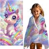 Rowjoy Telo mare unicorno, telo mare per bambini, 60 x 120 cm, in microfibra, senza sabbia, ad asciugatura rapida, asciugamano da viaggio, nuoto, telo doccia per bambini (rosa #DJS)