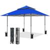 EAGLE PEAK Gazebo da giardino, 4 x 4 m, con sfiato a doppio tetto, impermeabile, per padiglione, tenda di recensione (blu)